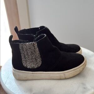 Kids Black and Silver Ankle Booties